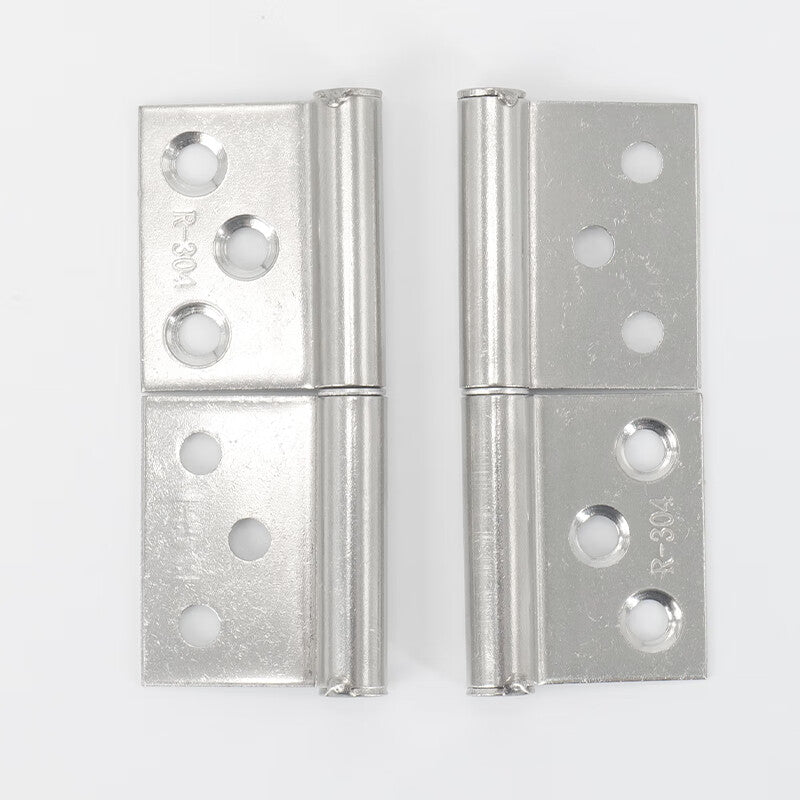 Bingyu Stainless Steel Flag-Shaped Hinges, Removable Fire Door Hinges, 3-inch 1.5mm Thick (Two Pairs Per Set), with Screws, BH-611