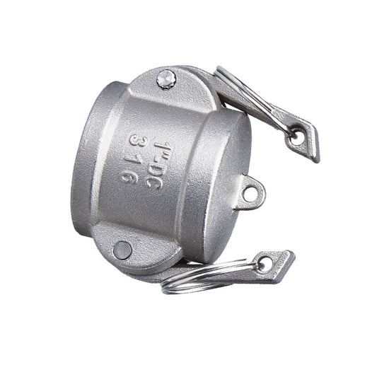 Pulinle 304 Stainless Steel Quick Connector Plug DC Type Female Wrench Type Quick Connect Clip Water Pipe Oil Pipe Plug Cap DN80 (3" 3")