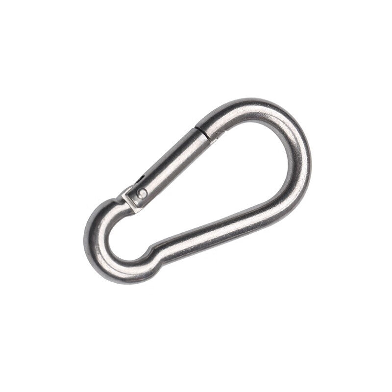 Deyu Crafts 304 Stainless Steel Spring Hooks, Carabiner Rings, Safety Buckles, Elastic Chain Buckles, 5-pack, Price per pack M6