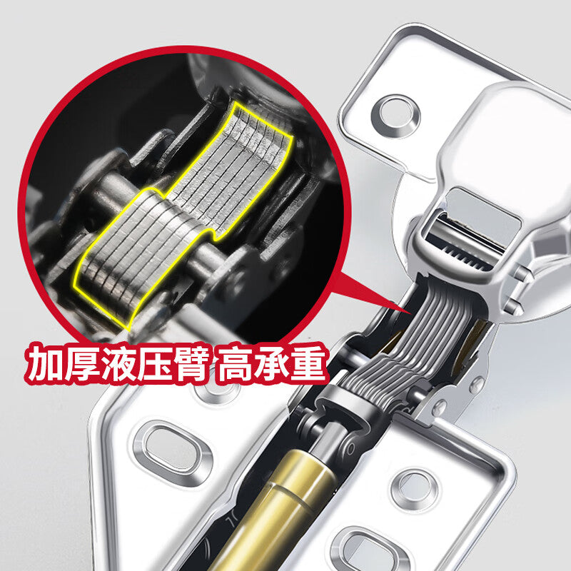 Jucheng Cloud Stainless Steel Hinges, 2-Pack, Medium Bend, Cabinet Door Hydraulic Damping Hinges, Spring Wardrobe Hinges