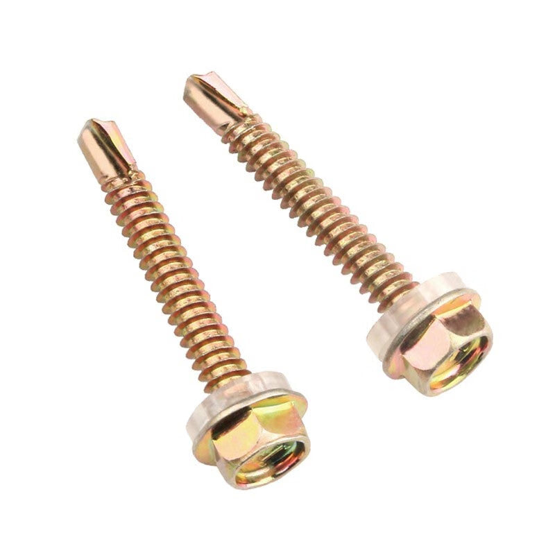 Kyoshi self-drilling screws, zinc-coated hexagonal self-tapping screws, zinc-coated dovetail screws, M5.5*20, 100 pieces/pack