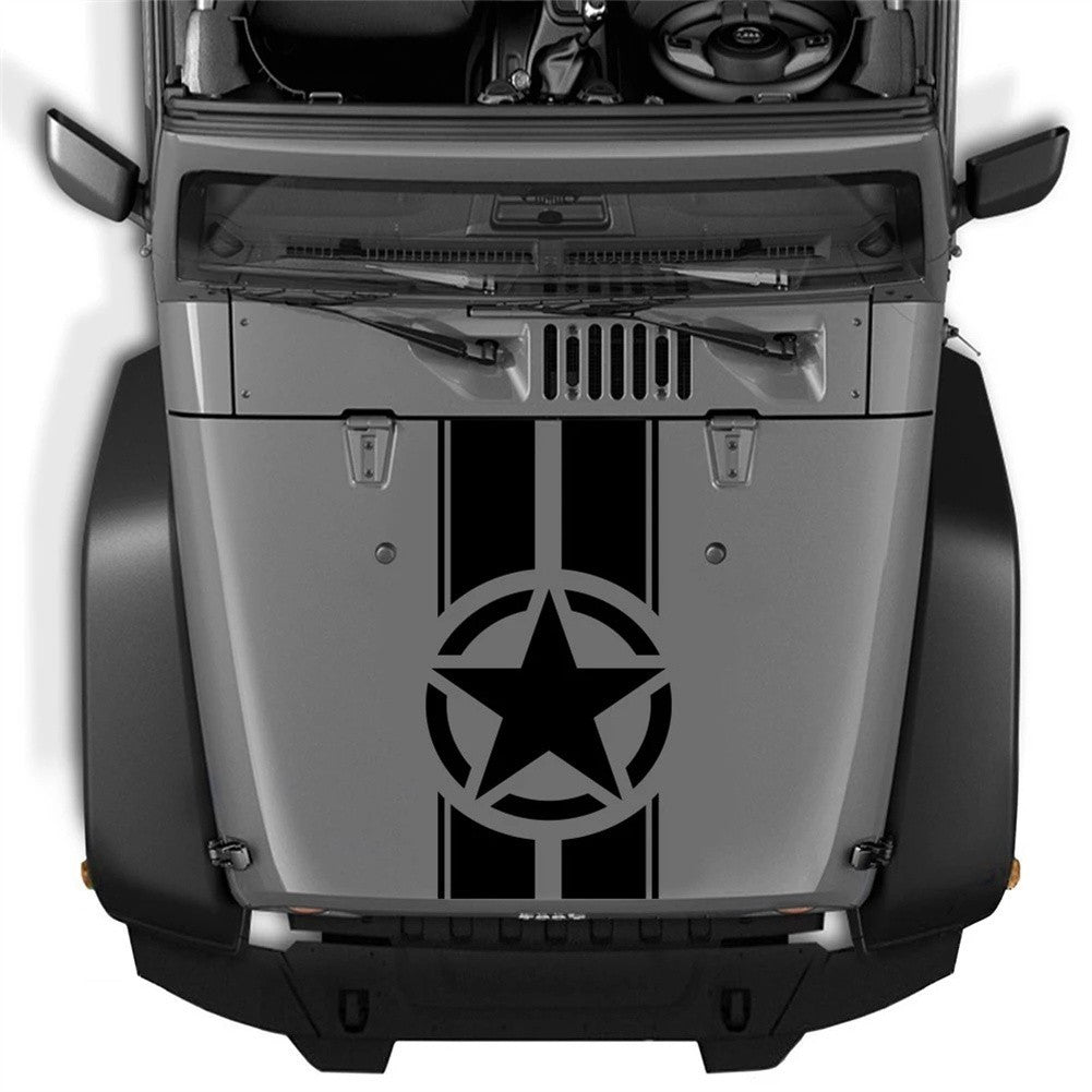 Car Hood Racing Sticker With Stripe Decal For Jeep Wrangler TJ LJ JK 45*110CM