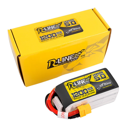 Gestalt Gold Brick R-line 5.0 1200mAh 150C 6S 22.2V XT60 Plug FPV Battery for Racing Drones