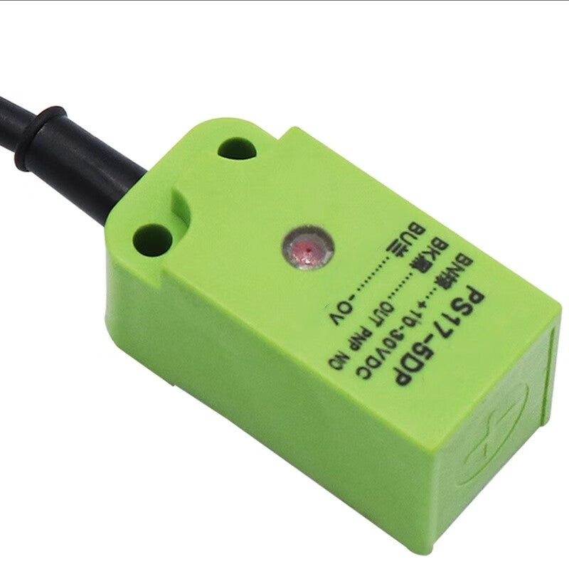 Xinkaichen PS17-5DN/DP DC Three-Wire Proximity Switch NPN/PNP Normally Open/Normally Closed Square Sensor PS17-5DP DC Three-Wire PNP Normally Open (2 units)