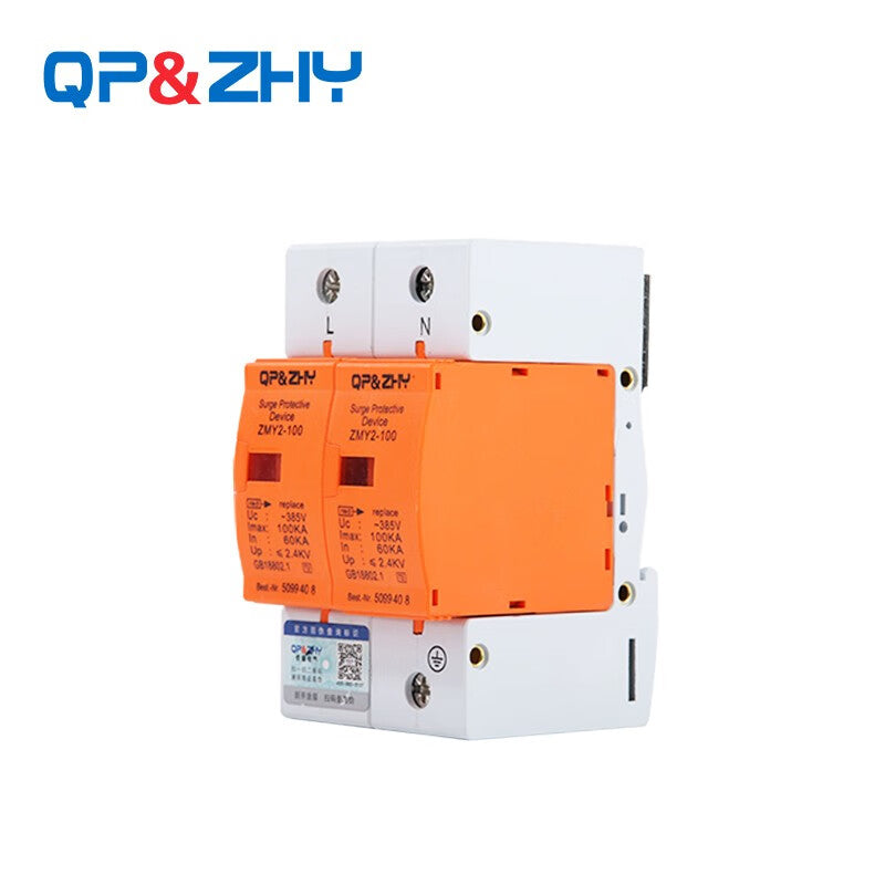 QP&ZHY 4P SPD Power Supply Lightning Protector 100KA 380V
