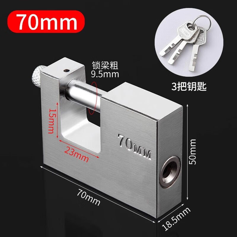 Thousand-speed wheel anti-theft lock pick, rust-proof and pry-proof stainless steel rectangular cabinet door for home use, 70mm in diameter, with 3 independent keys.