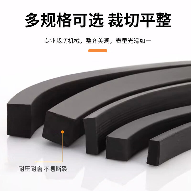 Deqi Rubber Flat Strip, Oil-resistant Rubber Strip, Buffer Flat Strip, Pressure-resistant Square Marine Sealing Strip, Wear-resistant and Shock-damping, 10mm x 30mm (Price per meter)