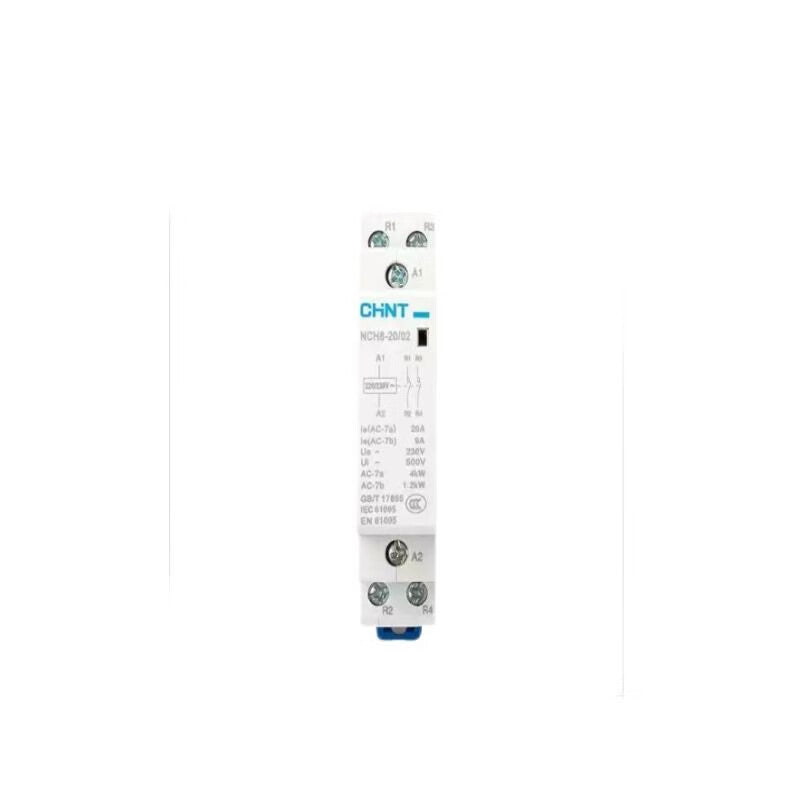 Chint (CHNT) small rail-type single-phase AC contactor NCH8-20/02 220/230V two normally closed