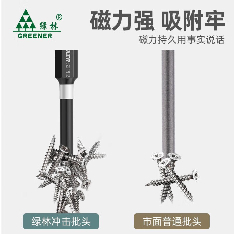 Greener impact strong magnetic screwdriver cross high hardness hand drill screw impact resistant 50mm set of 5