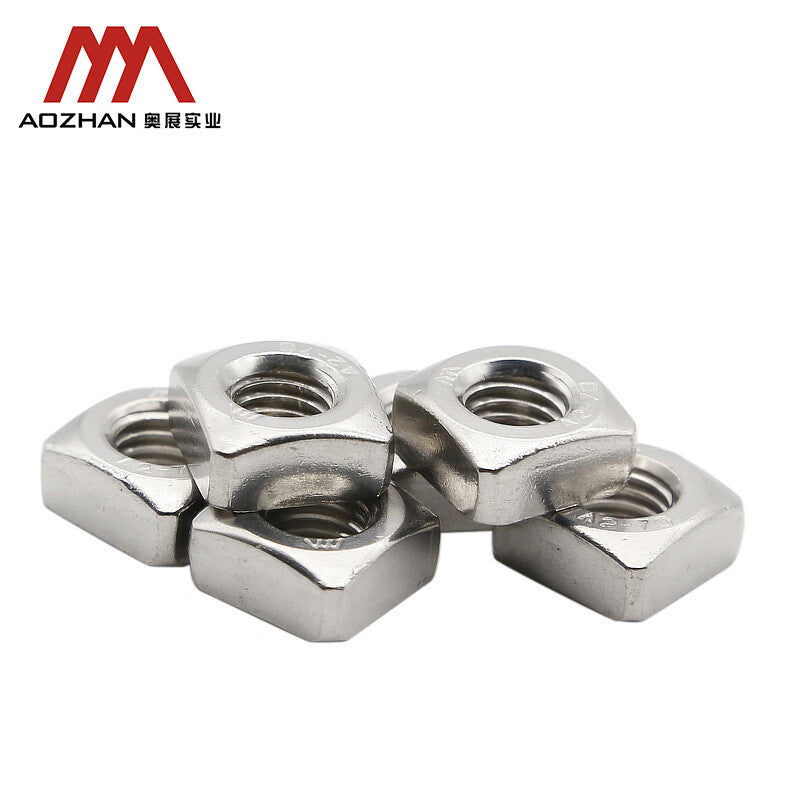 AOZHAN 304 Stainless Steel DIN557 Four-Corner Nuts, M4, 1000 pieces/box