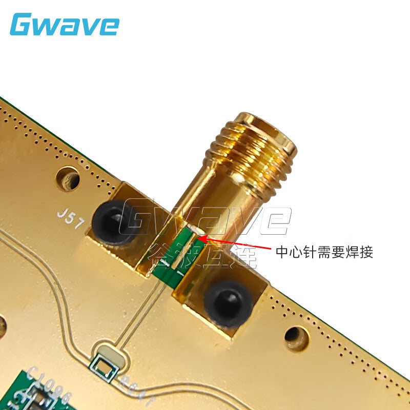 Gwave millimeter-wave RF two-hole flange connector with 9.5mm hole pitch, straight through to PCB board, DC-40G 2.92-KHD23 (1 piece)
