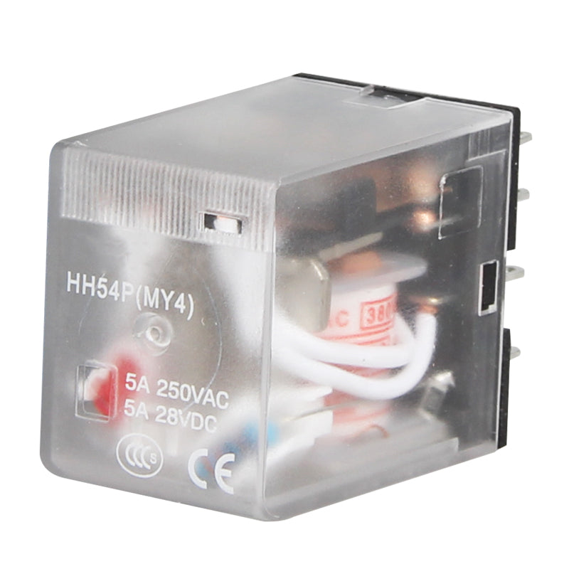 PEOTR HH54P intermediate relay small electromagnetic relay four open and four closed 14-pin silver contacts with light DC24V 1