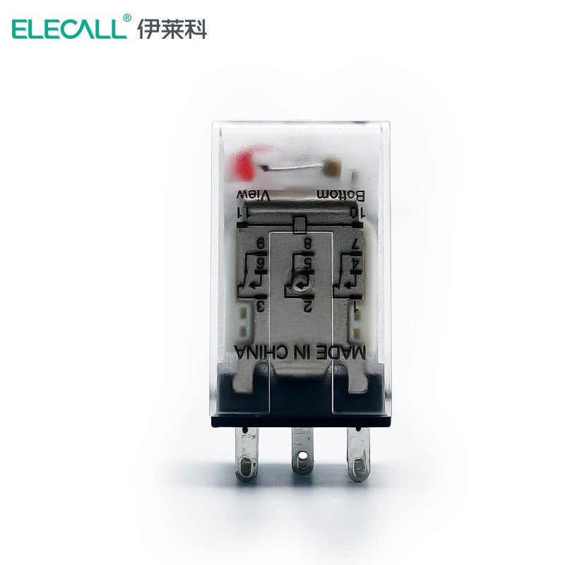 ELECALL HH53P small intermediate relay AC three-open three-closed with light without base electromagnetic relay set 11 feet MY3NJ AC24V