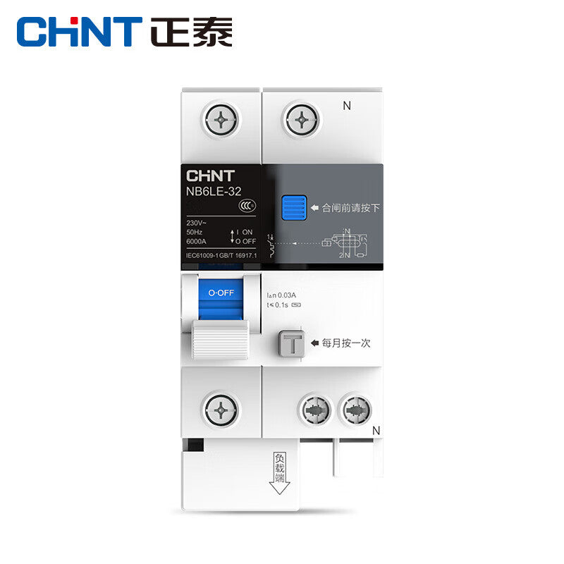 Chint NB6LE-32 1P+N RCBO, C16, 30mA, 6kA (1 piece)
