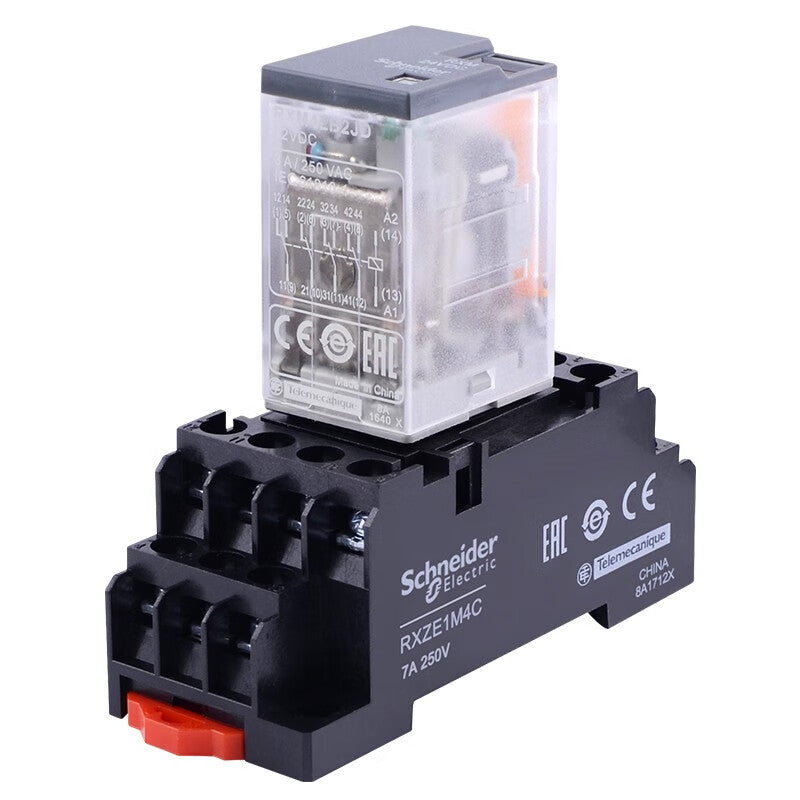 Schneider Electric RXM4LB2JD 4PDT Relay Set with Base, DC12V