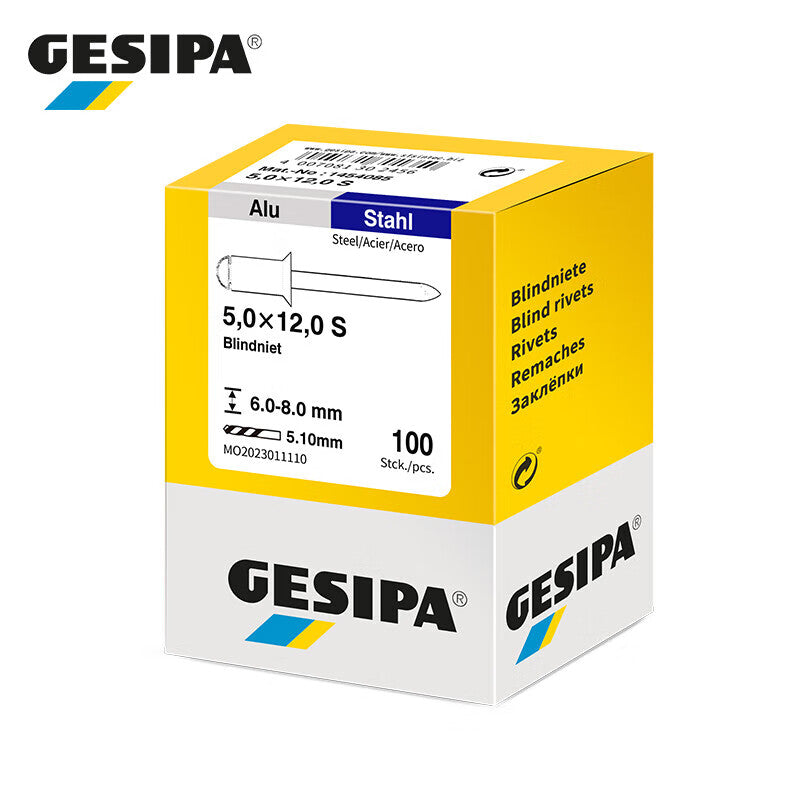 GESIPA 1454089 Standard Countersunk 120° Blind Rivet 5.0x35.0 S 100 pieces/box