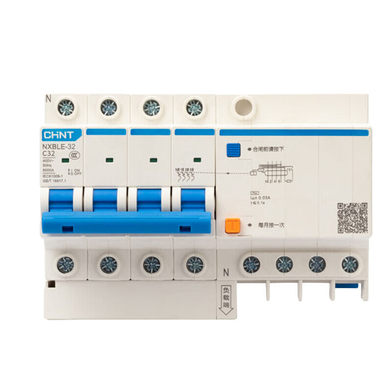 Chint NXBLE series small leakage protection circuit breaker with leakage protection leakage protection air switch NXBLE-32 4P C16 30mA 6kA (customized)