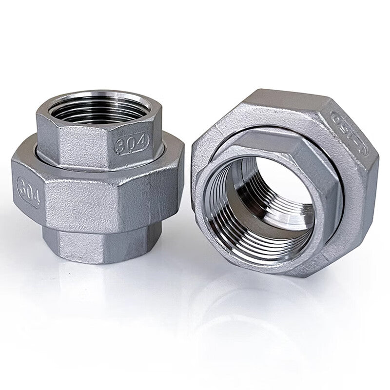 Deqi 304 Stainless Steel Double Internal Thread Union Fitting, Water Pipe Internal Thread Union Fitting, Internal Thread Flat Union DN32