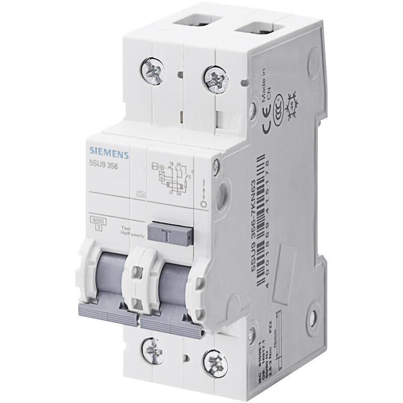 Siemens 5SU9 Residual Current Circuit Breaker 63A 6kA 1P+N