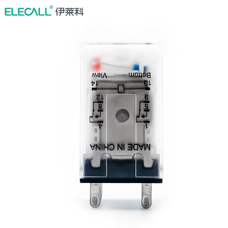 ELECALL HH52P small intermediate relay AC two open and two closed with light without base electromagnetic relay set 8 feet MY2NJ AC36V