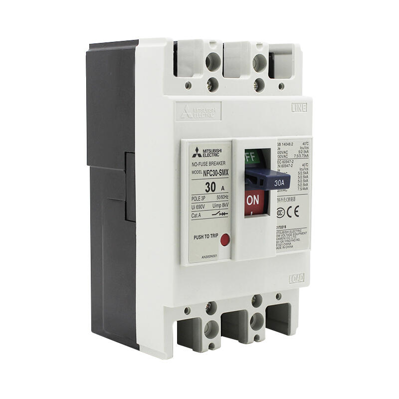 Mitsubishi Electric molded case circuit breaker frame current 30A pole number 3P rated current 10A breaking capacity 5kA; NFC30-SMX 3P 10A