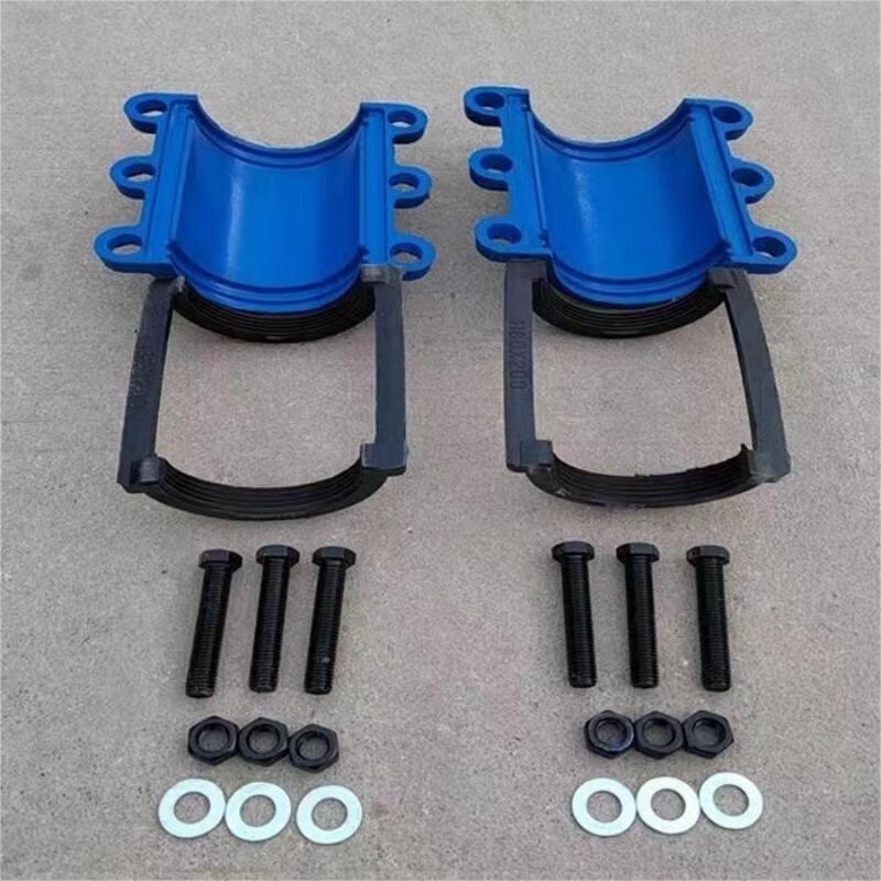 Qizhou Half-Joint Repair and Leak-Stopping Device for Cast Iron and PE Pipes, Leak Repair Clamps, Water Pipe Leak-Stopping Device DN100*500 [Iron Pipe Outer Diameter 114]