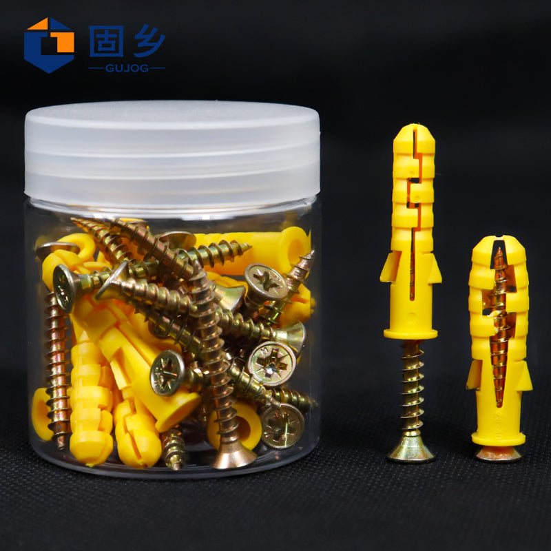 Guxiang Small Yellow Croaker Nylon Plastic Expansion Tube 6mm Anchor Bolt Extended Expansion Screw M6 M8 M10 Bolt Expansion Tube Decoration Screw Anchor Bolt [M8*40mm 15 sets/box]