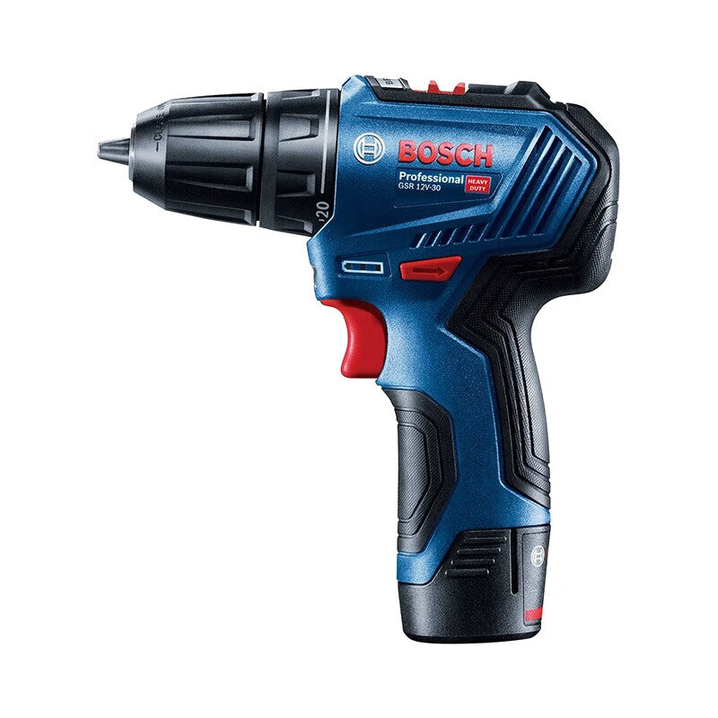 BOSCH Lithium-ion Cordless Drill/Screwdriver (2 batteries, 1 charger 2.0Ah) (with accessory roll); GSR 12V-30 Dual Battery (with accessory roll)
