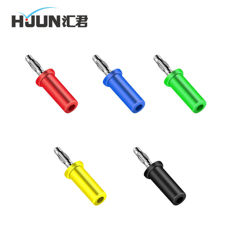 Huijun 4mm Assembled Brass Banana Plug Soldering Instrument Plug High Current Lantern Head Soldering Connection Red 5