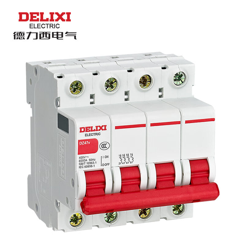 Delixi DZ47v 4P C 2A 6KA 400VAC DZ47V4C2 miniature circuit breaker