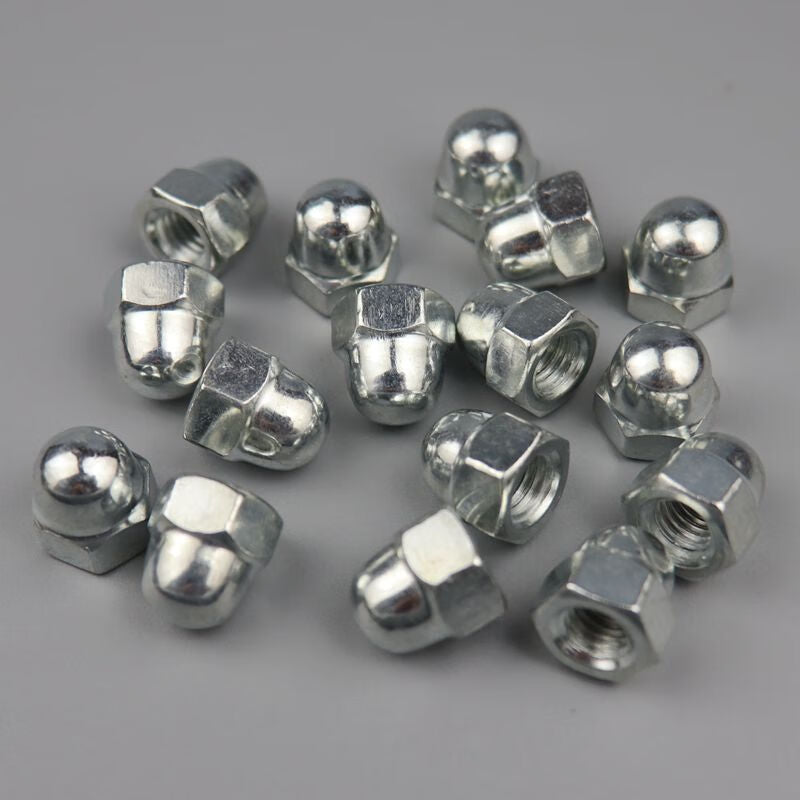 Zhiling Galvanized One-Piece Cap Nut, Decorative Round Head Ball Nut Cap, Cap-Shaped Hexagonal Nut M4 [100pcs]
