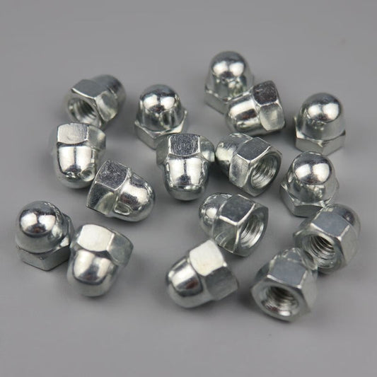 Zhiling Galvanized One-Piece Cap Nut, Decorative Round Head Ball Nut Cap, Cap-Shaped Hexagonal Nut M4 [100pcs]