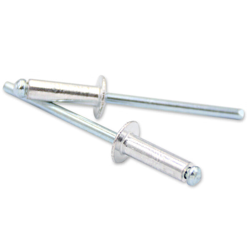Winstein Blind Rivets, Blue/White Zinc DIN7337 Type A, M2.4*6 (100 pieces), Open Type Flat Round Head Blind Rivets, WY0406