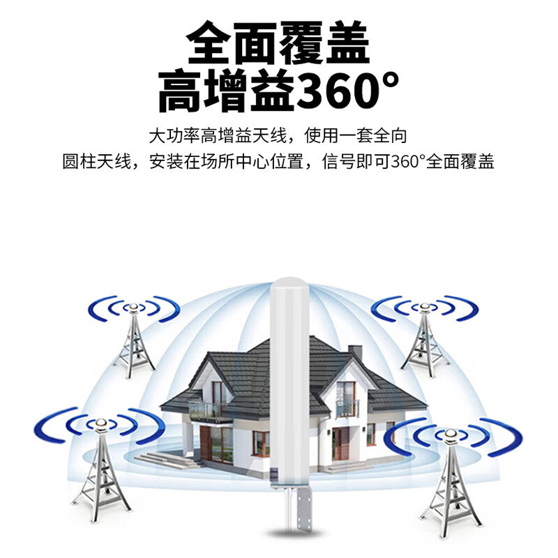 NB/GSM/3G/4G/5G omnidirectional cannon antenna, 20dBi gain, full network compatibility, outdoor waterproof antenna, new cannon style, white dual-wire, N-type female, 1-meter, SX-TX-TPP136