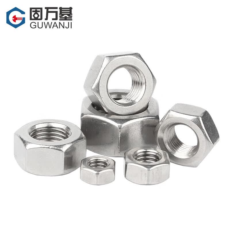 GUWANJI hex nuts, 304 stainless steel, natural color, M4 [50 pieces]