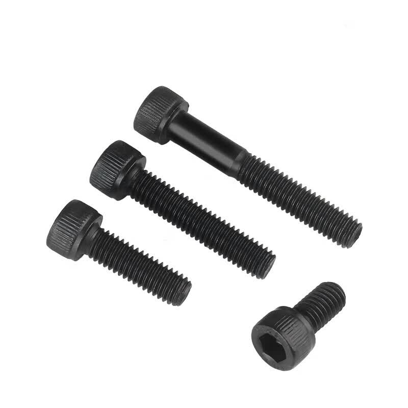 Bocai 12.9 grade high strength cup head hex screw, cylindrical head screw, black extended bolt, M8x10 (100 pieces/pack), full thread.