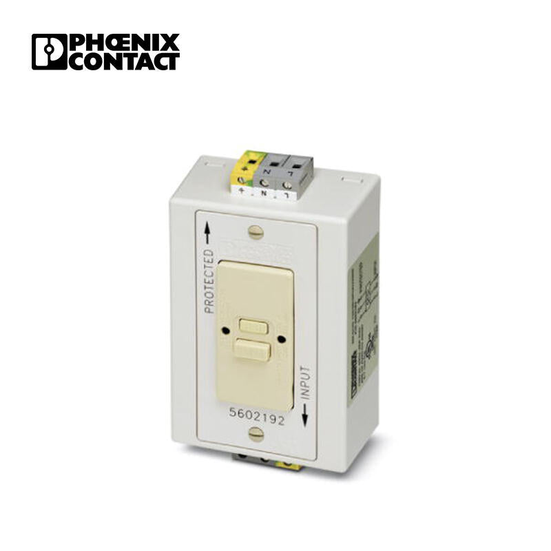 Phoenix hole type, rail mounted dual power socket; EM-DUO120/20/GFI/AUX/NO