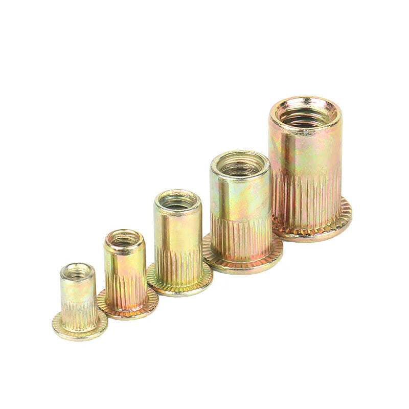 Steel Precast Products, Color Zinc-coated Flat Head Hexagonal Rivet Nuts, National Standard Quality, Hexagonal Rivet Nuts, Hexagonal Rivet Nuts, [Jingcang] M4 (200 pieces per pack)