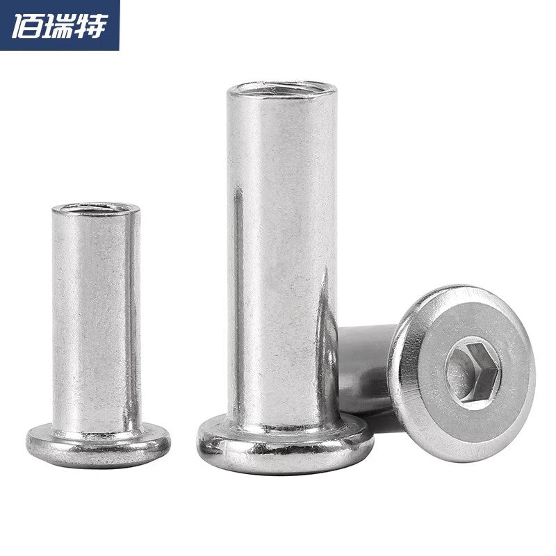 Bairuite 304 Stainless Steel Clamping Plate Beveled Locking Nut Furniture Screws Threaded Threads and Nuts, Butt-fitting Hex Socket Head Cap Nuts M8*30-φ10 [10 pieces]