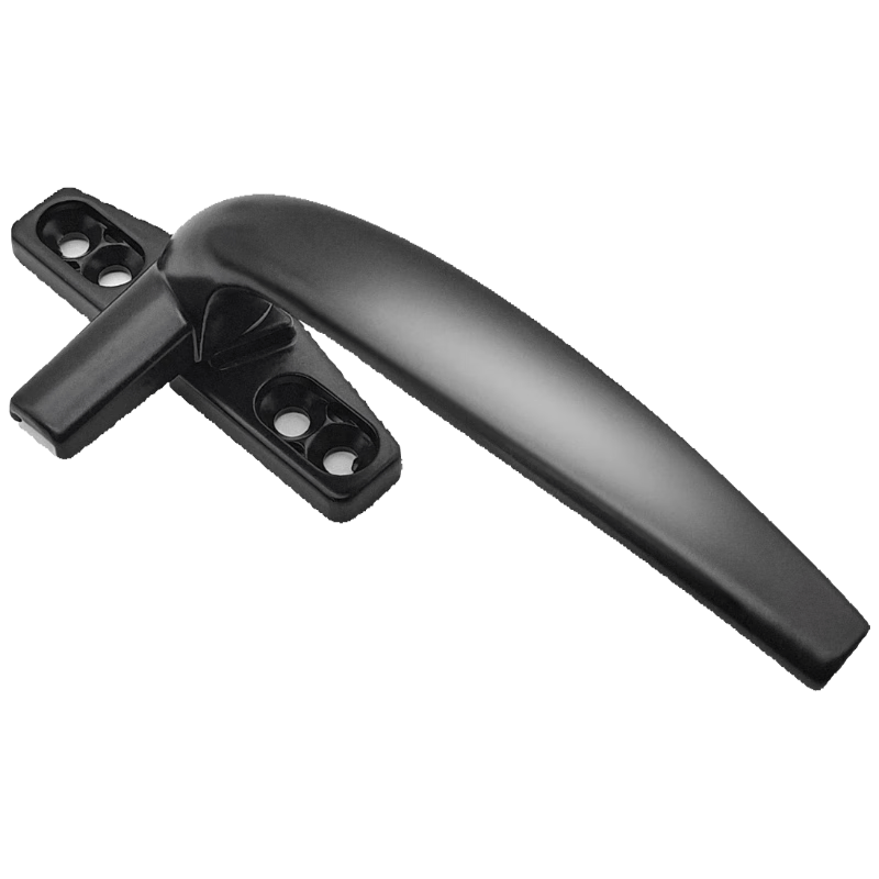 Duo 50 type casement window aluminum alloy handle, outward push-opening window handle, push-pull handle, 7-shaped handle, black right handle