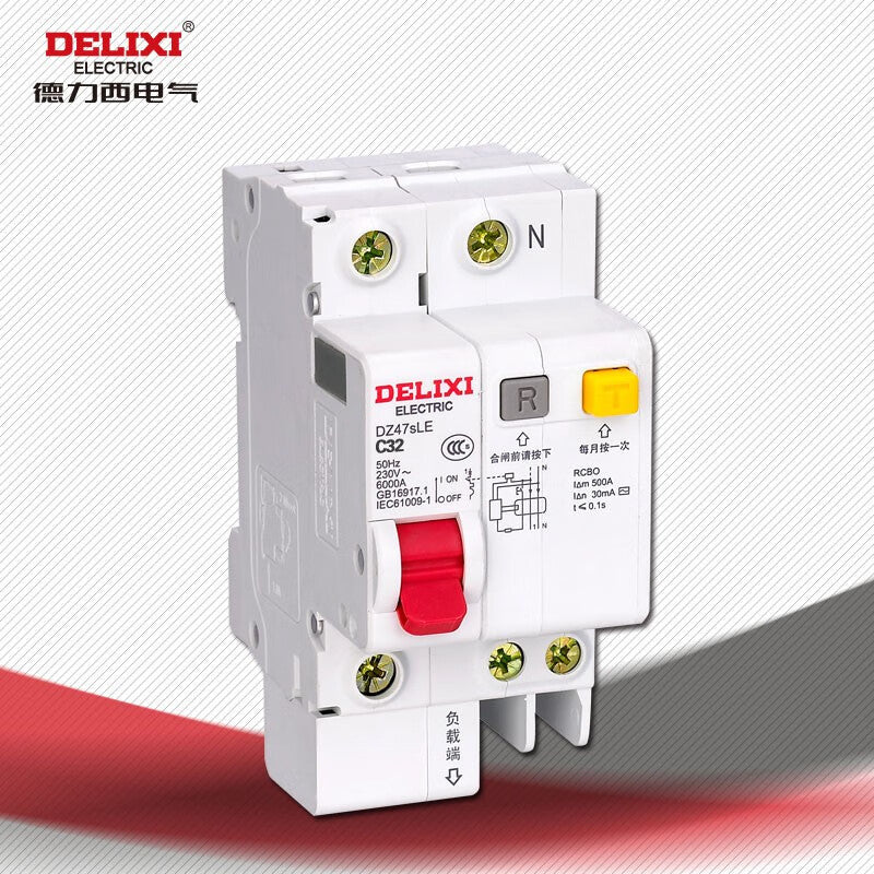Delixi air switch leakage protector small circuit breaker DZ47sLE 1P+NC type 32A; DZ47SLEN1C32