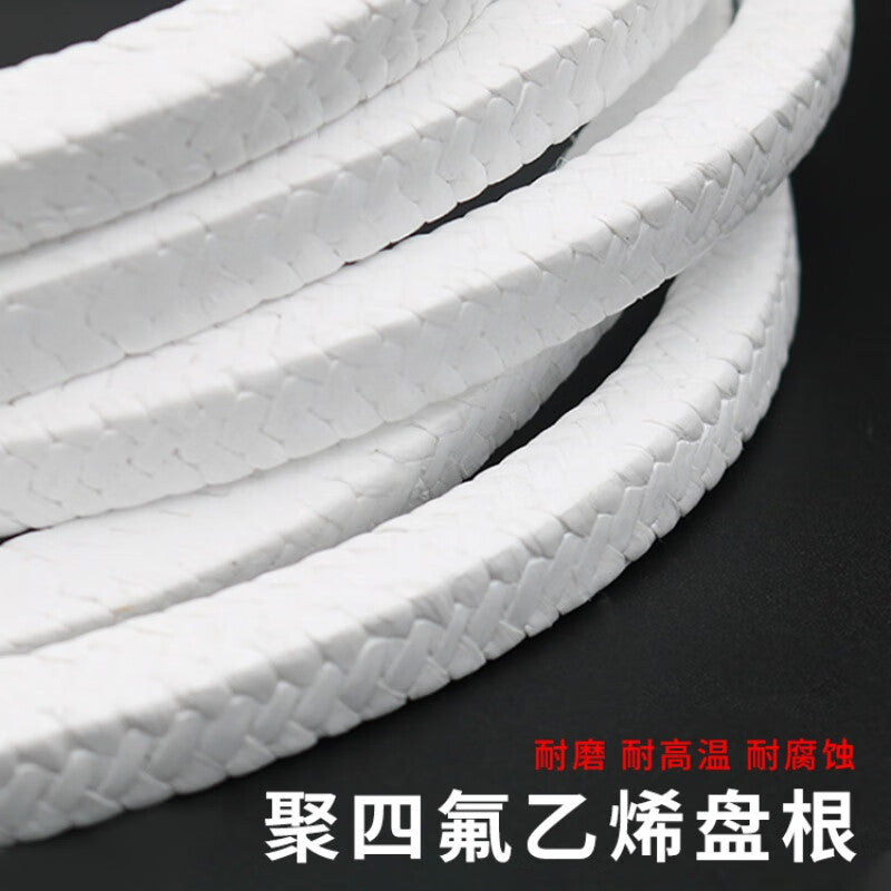 Jinglan PTFE Corrosion-Resistant Pump Sealing Packing Rings, Oil-Free PTFE Packing, 6mm*6mm, 5kg, 50m