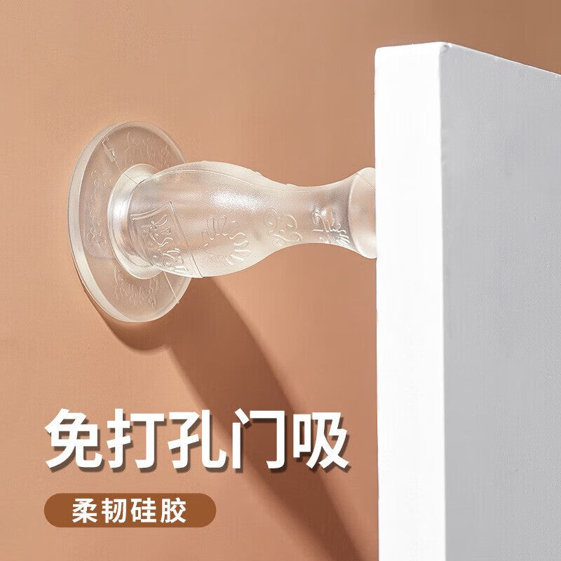 Du'ao silicone door stopper, door stopper, anti-collision door bumper, no-drill entrance door stopper, transparent silicone door stopper.