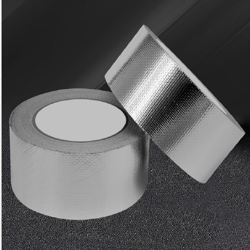 XINHENGDA Thickened Fiberglass Cloth Aluminum Foil Tape, High Temperature Resistant Tin Foil Paper, Thermal Insulation, Waterproof and Sunproof Adhesive Strip, 10cm wide * 25m long, one roll