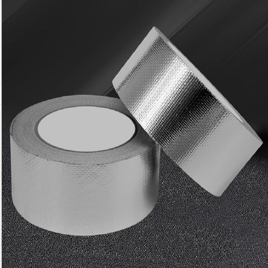 XINHENGDA Thickened Fiberglass Cloth Aluminum Foil Tape, High Temperature Resistant Tin Foil Paper, Thermal Insulation, Waterproof and Sunproof Adhesive Strip, 10cm wide * 25m long, one roll
