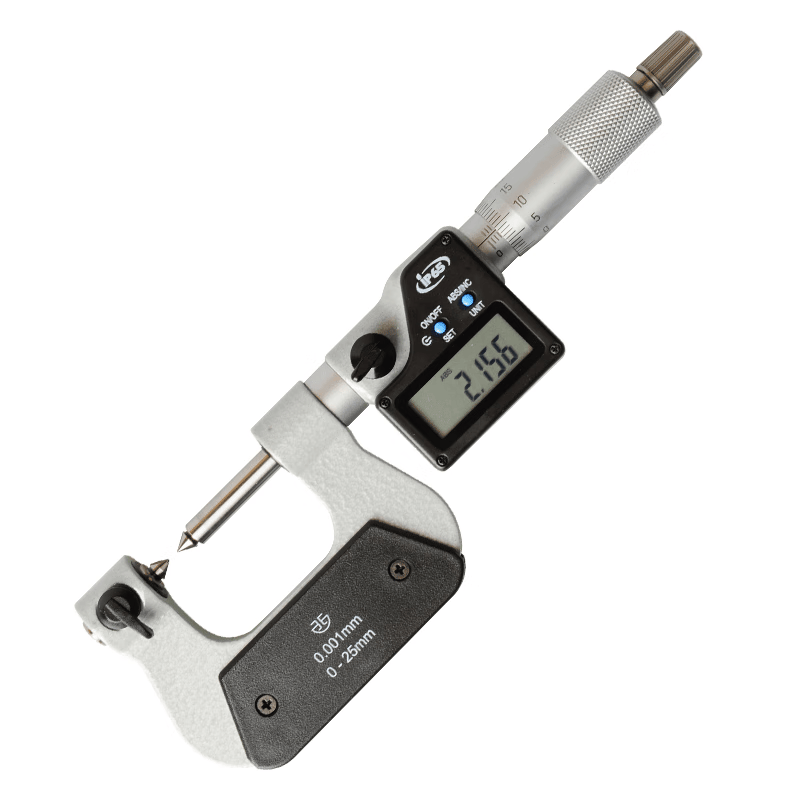 Northwest Qingliang Digital Electronic Thread Micrometer, Qinghai Measuring Tools, Thread Pitch Diameter Calculator with Measuring Head, High Precision 0.001mm, 290-91-450/Measuring Range 0-25mm