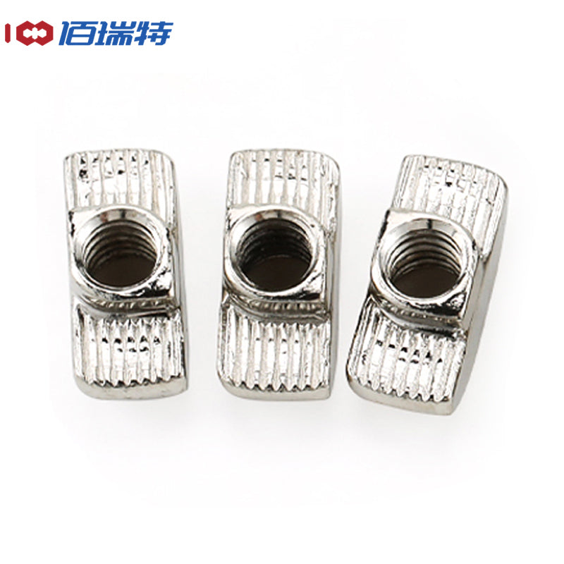 Bairuite Aluminum Profile Nuts, T-type Slider Spring Ball Nuts, European Standard, National Standard Hammerhead, Boat Type, European Standard T-type 30 M4 [20pcs] Nickel Plated