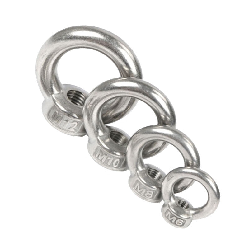 Jing Shi 304 Stainless Steel Eye Nuts, Ring Nuts and Seals, M10, Unit: Piece CF112