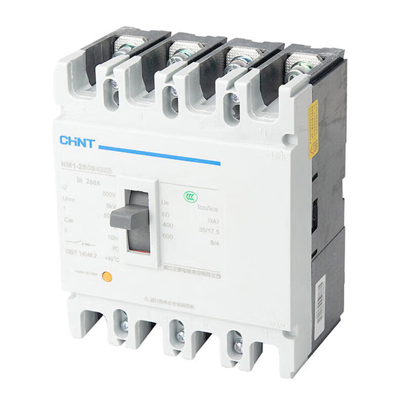 Chint NM1-250S Circuit Breaker, 200A Protection, Plastic Case