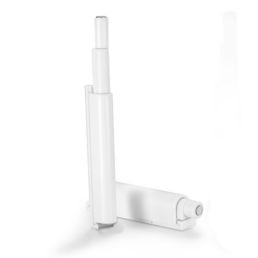 iGear 2-pack of push-to-open mechanisms, handle-free, invisible door/cabinet/drawer spring-loaded devices, 10mm white head.